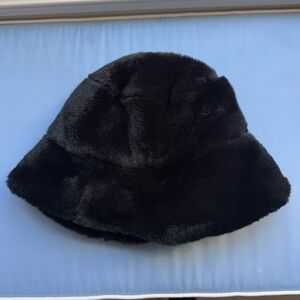Vintage Black Fur Bucket Hat
